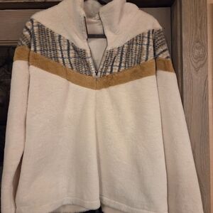 Hem & Thread Cream and Tan Teddy Jacket